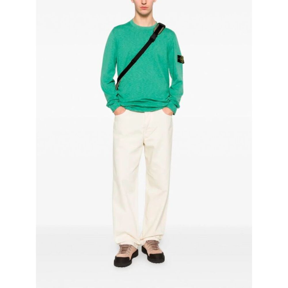 Stone Island Men Stocking Stitch Organic Cotton Nylon Crewneck - Picture 2 of 5